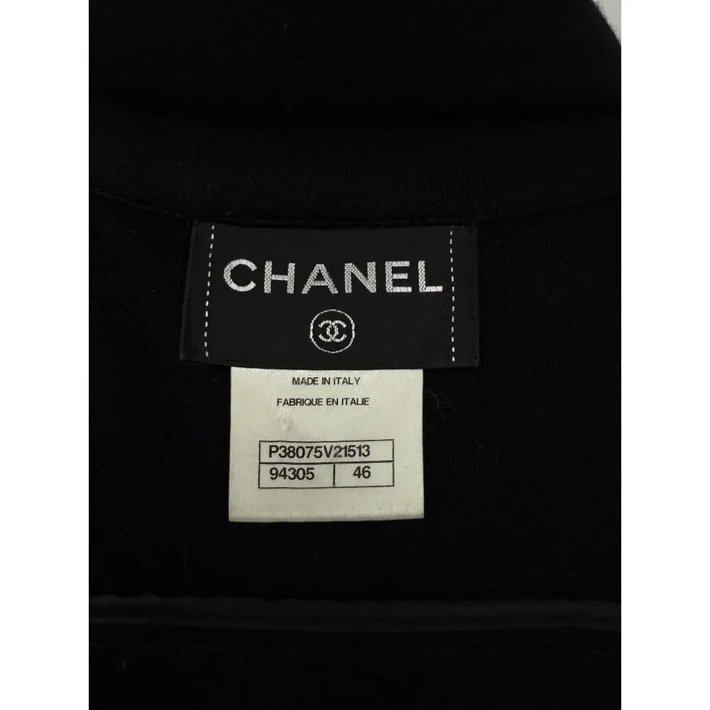 Chanel Black Quilted Wool Moto Zip Jacket – Size 46